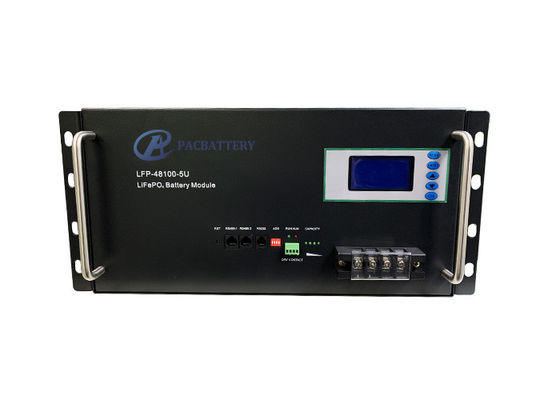 IP52 48V 100Ah 4800Wh Deep Cycle LiFePO4 Battery 5U Rack Mount for Telecom UPS