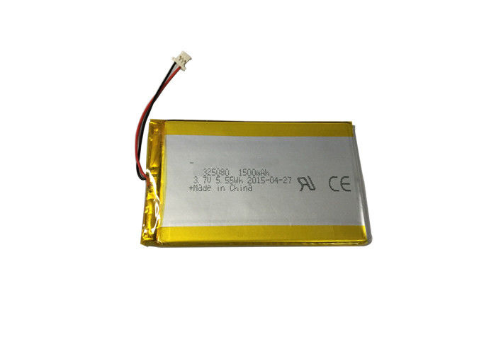1500mAh Rechargeable Lithium Polymer Battery 325080 , CE Certificated Soft Battery Pack