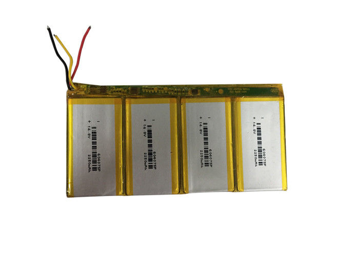 4S1P 14.8V 2250mAh PAC Battery , Rechargeable Lithium Polymer Battery Pack For Tablet