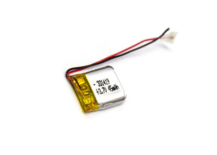 Small Size LiPo Wearable Rechargeable Battery LP331419 3.7V 45mAh 0.4mm Thickness