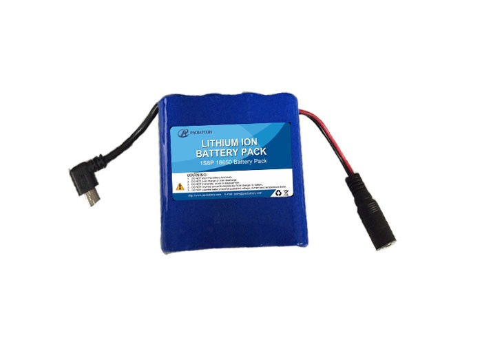 USB DC Connector 18650 Lithium Ion Battery Pack 1S8P 3.7V 17.6Ah