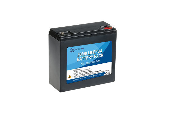 12V 24Ah Rechargeable LiFePo4 Battery Pack With ABS Case , LFP Lithium Battery